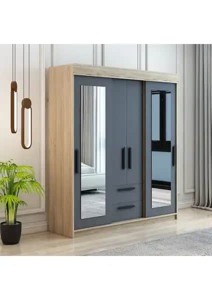 Afilli İzmir Sürgülü Aynalı ve Kapaklı Gardrop Dolap: Modern ve Fonksiyonel Depolama Çözümünüz