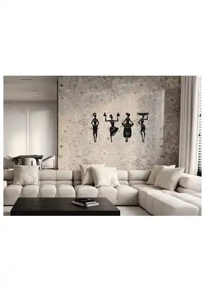 Afrika Kadın Figürleriyle Modern Ahşap Duvar Dekoru Ev Dekorasyonunu Zenginleştirir