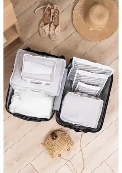 ALAS Bavul Organizer Çizgili Seti ile Seyahatlerde Düzen ve Konfor Sağlayın