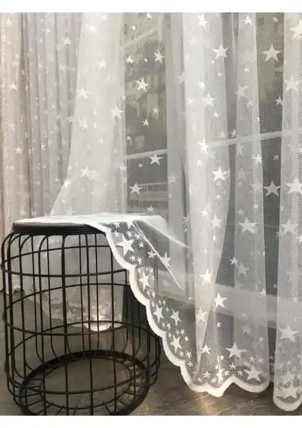 Alena Home Aleyna Home Taç Yıl<dı>zlı Tül Perde Çocuk Odası İçin Estetik ve Fonksiyonel Çözüm