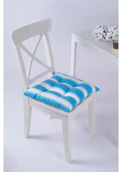 Altınpamuk Beta Turkuaz Beyaz Pofidik Sandalye Minderi: Şıklık ve Konforun Birleşimi