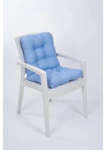 Altınpamuk Candy Mavi Pofidik Arkalıklı Sandalye Minderi: Estetik ve Konforun Buluşması