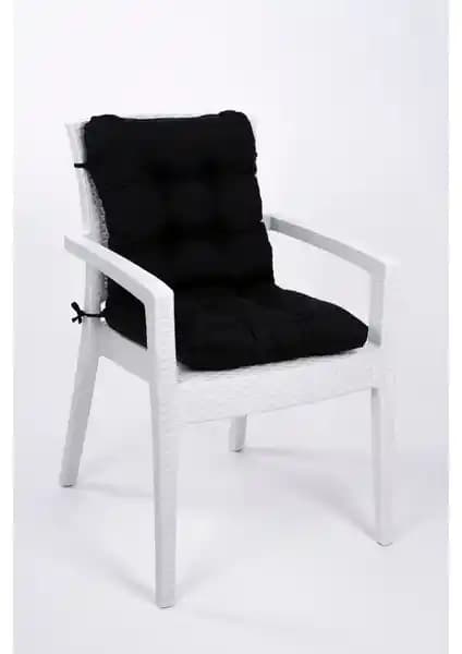 Altınpamuk Neva Siyah Pofidik Arkalıklı Sandalye Minderi: Şıklık ve Konforun Buluşması