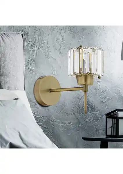 Apliqa Sadem Eskitme Kristal Taşlı Duvar Lambası: Modern ve Vintage Dekorasyon İçin Uygun