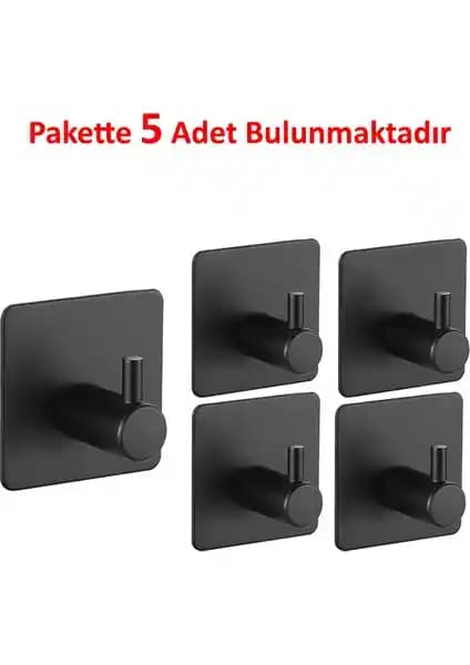 Ardini Kendinden Yapışkanlı Askılık Çelik Paket 5 Adet Çok Amaçlı Dayanıklı Organizatör