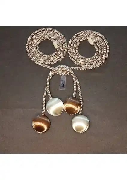 ArtAmor 4'lü Toplu İpek İp Sarım Fon Tül Kruvaze Perde Bağlama Aksesuarı