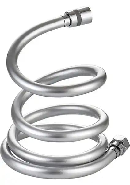 Atlas Teknik PVC Kopmaz Gri Duş Spiral Hortumu 150cm Modern ve Dayanıklı Banyo Aksesuarı
