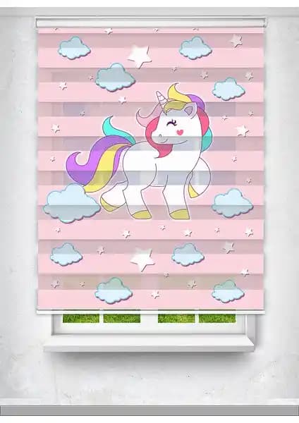 Avart Dijital Unicorn Çocuk Odası Perdesi Renkli ve Eğlenceli Dekorasyon Seçeneği