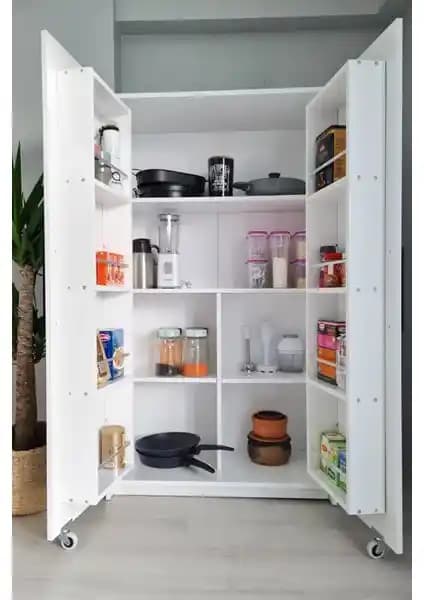 AVM Park Erzak Dolabı Beyaz Modern Çok Amaçlı Mutfak ve Balkon Depolama Çözümü