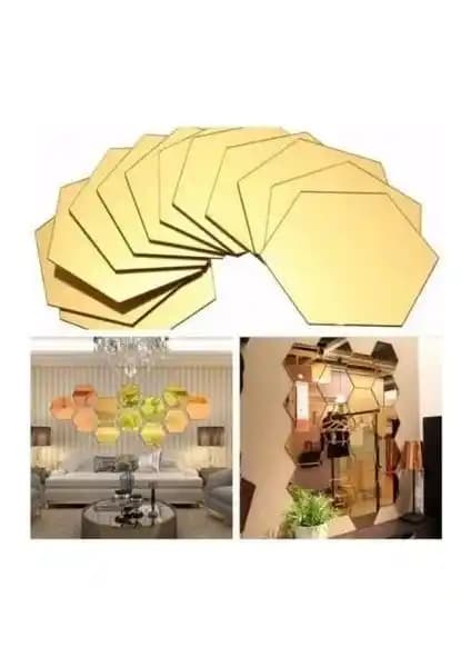 Bal Peteği Dekoratif Ayna Seti Modern İç Mekanlar İçin Şık ve Pratik Dekoratif Çözüm