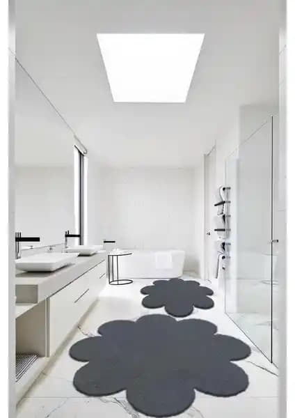 Balat 2'li Koyu Gri Banyo Paspası Şıklık ve İşlevselliği Bir Arada Sunar