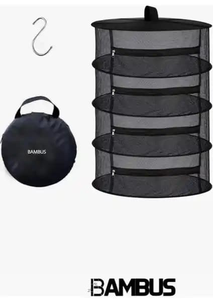 Bambus Home 4 Bölmeli Bitki Kurutma Filesi Doğal ve Pratik Çözüm Yüksek Verimlilik