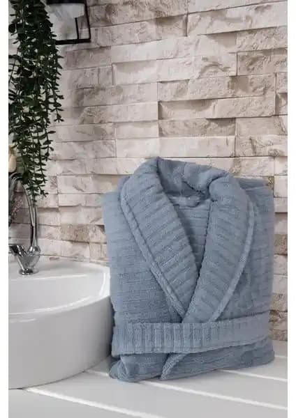 Baveno Home %100 Pamuk Şalyaka Cepli Yetişkin Bornoz Kaliteli ve Rahat Tasarım