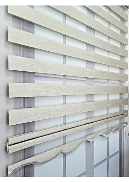 BBB Bambu Zebra Stor Perde Krem Renkli Şık ve Dayanıklı Tasarım Özellikleri