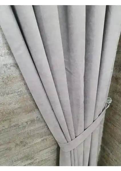 BBB Petek Kadife Dokulu Fon Perde Tek Kanat 1x2,5 Pileli Ev Dekorasyonu İçin Modern Tasarım