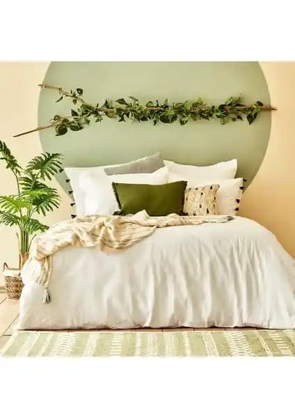 Bella Maison %100 Pamuk Arno Çift Kişilik Nevresim Seti Beyaz 200x220 cm Şıklık ve Konfor