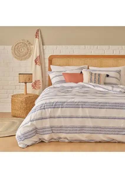 Bella Maison %100 Pamuk Saten Marine Renkli King Size Nevresim Seti Sağlıklı ve Konforlu Uyku İçin