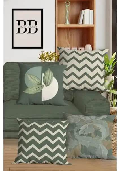 Belle Benoit Çift Taraflı Dijital Baskılı 4'lü Kırlent Kılıfı Seti Ev Dekorasyonuna Şıklık Katan Tasarım