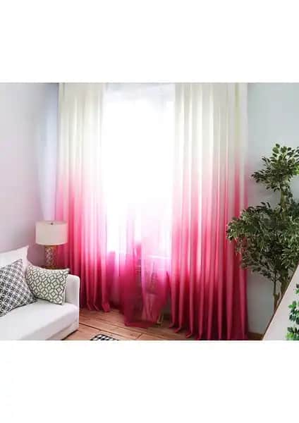 Belle Cose Degrade Renk Geçişli Pembe Tül Perde Modern ve Şık Tasarım Özellikleriyle