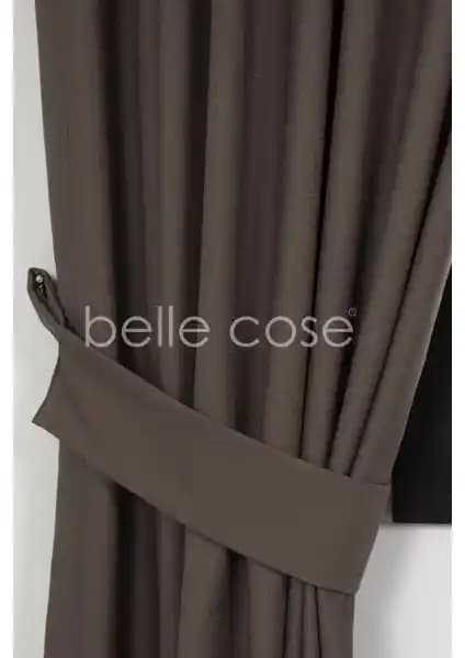 Belle Cose Keten Görünümlü Bohem Tarz Fon Perde Dekoratif ve Kullanışlı Tasarım