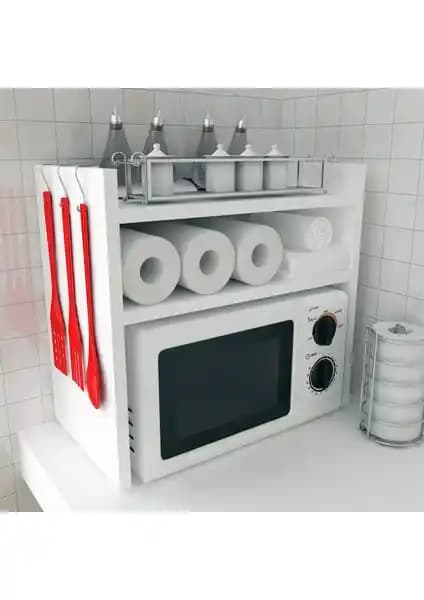 Bendegan Çok Amaçlı Mutfak Organizeri Mikrodalga Fırın Raf Dolap Düzenleyici