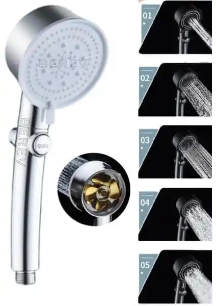 Berev Krom Pervaneli 6 Fonksiyonlu Aç Kapa Turbo Duş Başlığı Detayları ve Özellikleri