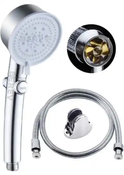 Berev Krom Pervaneli 6 Fonksiyonlu Aç Kapa Turbo Duş Seti Modern ve Dayanıklı Tasarım