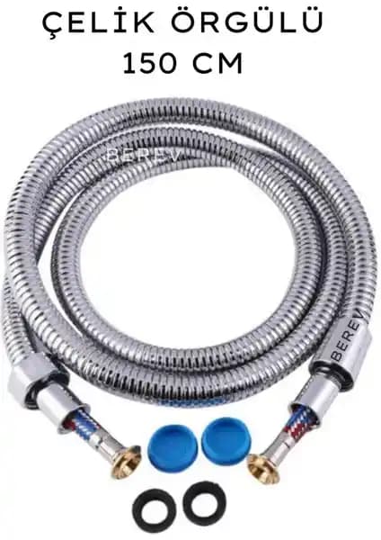 Berev Örgülü Duş Zinciri: Dayanıklı ve Estetik Çelik Tasarım 150 cm Uzunlukta