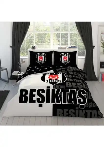 Beşiktaş Parçalı Logo Çift Kişilik Pamuk Yatak Takımı Yüksek Kalite ve Konfor
