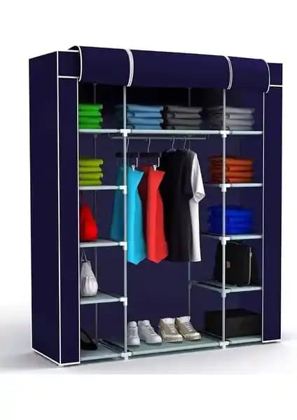 Beyaz Pazar Metal Profilli Bez Dolap: Modern ve Dayanıklı Portatif Depolama Çözümü