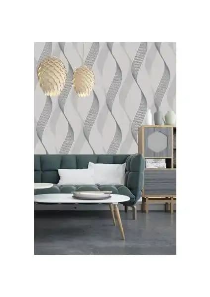BienHome 5305 Gri Gümsü Lüks 3D Duvar Kağıdı Modern ve Dayanıklı Tasarım