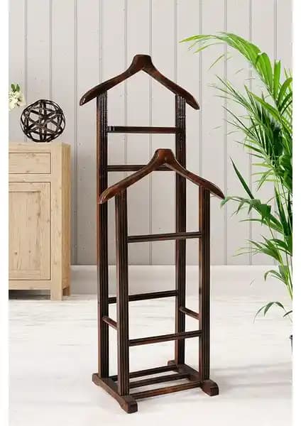 Bievve Çift Tepeli Koyu Ceviz Dilsiz Uşak Mobilyası – Klasik ve Şık Tasarım Detayları