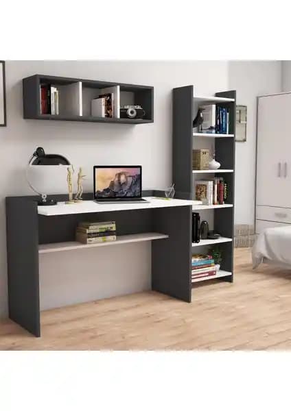 Bimossa Hürrem Kitaplık ve Raflı Çalışma Masası: Modern ve Fonksiyonel Tasarım Özellikleri