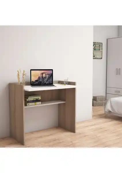 Bimossa S1020 Mehpare Çalışma Masası Ceviz Beyaz Modern ve Şık Tasarım