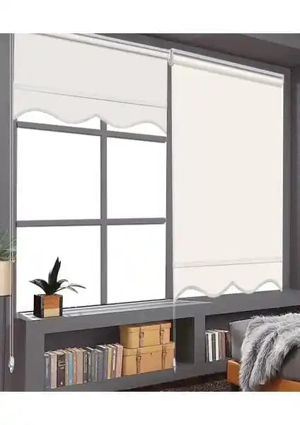 Binbir Perde Damilimli Krem Stor Perde ile Modern Dekorasyonun Şık Parçası