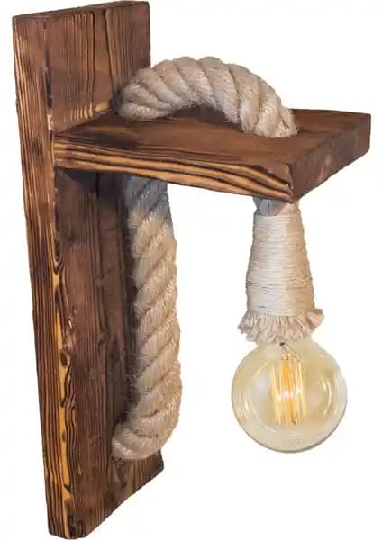 Bodrum Wooden Eskitme Ahşap Halat Aplik: Doğal ve Rustik İç Mekan Aydınlatma Çözümü