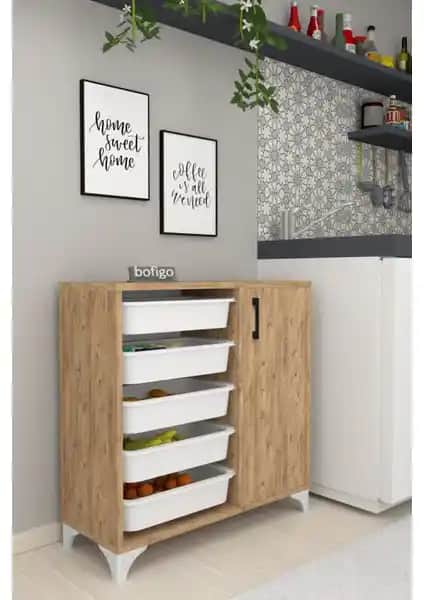 Bofigo 5 Sepetli Çok Amaçlı Oyuncak Dolabı Modern Çocuk Odası Dekorasyonu İçin Uygun