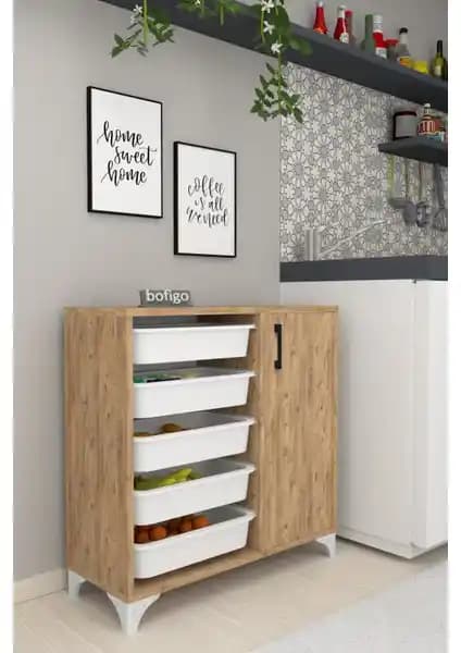 Bofigo 5 Sepetli Çok Amaçlı Oyuncak Dolabı Modern Çocuk Odası Dekorasyonu İçin Uygun