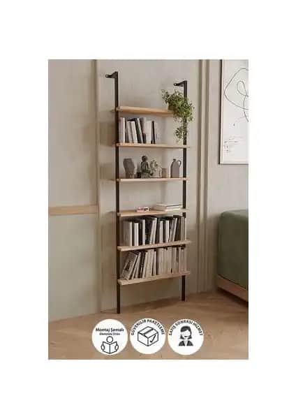 Bofigo 6 Raflı Duvara Monte Kitaplık Modern ve Şık Depolama Çözümü