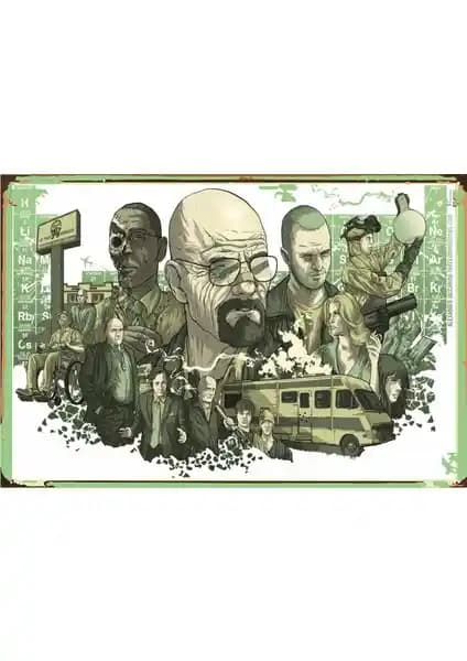 Breaking Bad Sezonlarına Özel Retro Vintage Ahşap Poster 20x30 cm