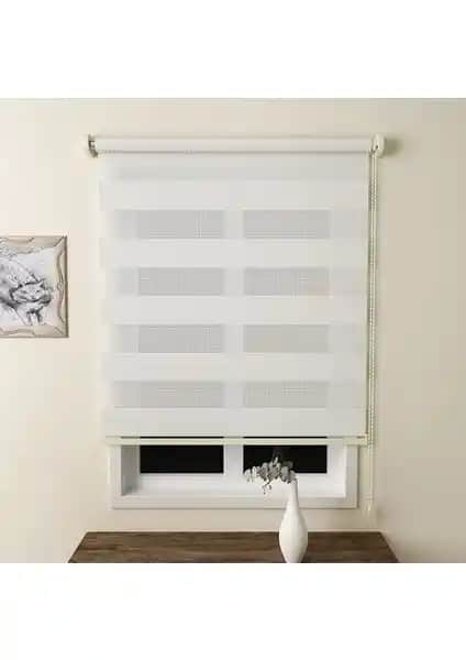 Brillant Düz Ekru Zebra Perde 60x200 cm Modern ve Dayanıklı İç Mekan Dekorasyonu