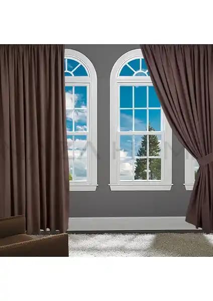 Brillant Kahverengi Kadifemsi Dokulu Fon Perde: Estetik ve Fonksiyonellik Bir Arada