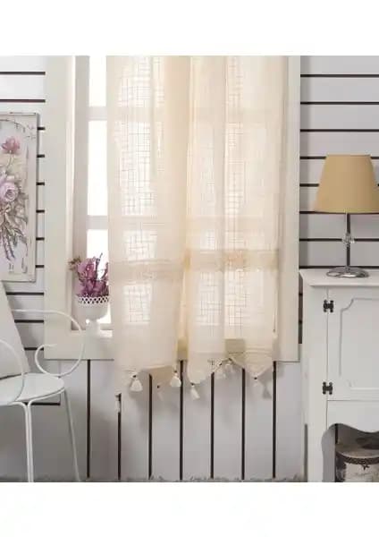 Buldan Concept İşi Otantik Ara Dantelli Natural Perde: Şık ve Çok Yönlü Dekoratif Perde Seçeneği