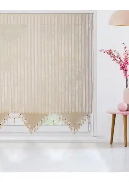 Buldan Concept İşi Otantik Çizgili Tül Perde: Zarif ve Şık Mekanlar İçin Tasarım