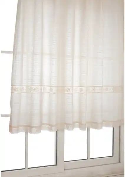 Buldan İşi Otantik Monika Ara Dantel Keten Perde Ev Dekorasyonunda Zarif ve Doğal Bir Seçenek