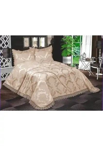 Bursa Çeyiz Açelya Fransız Güpürlü Aden Yatak Örtüsü 250x250 cm şık ve kaliteli tasarım