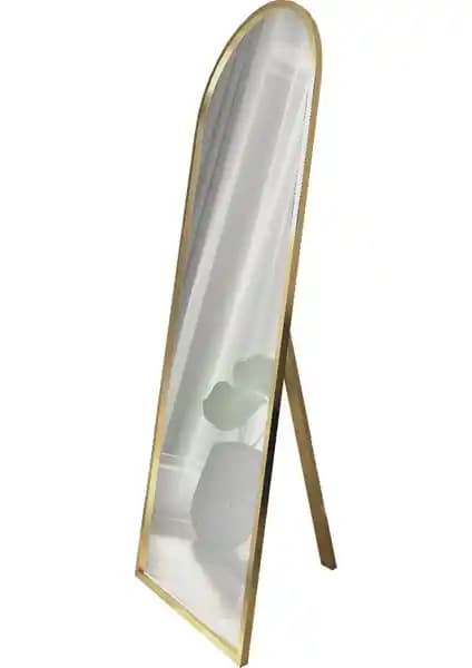 Camex Store Altın Oval Çerçeveli Ayaklı Boy Aynası Ev Dekorasyonuna Zarif Katkı Sağlar