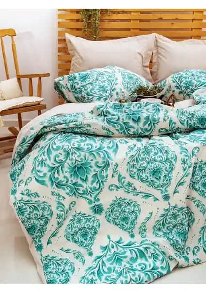 Caqqa Damask Çarşafı Lastikli Çift Kişilik Nevresim Takımı Yüksek Kalite ve Konfor Sunar
