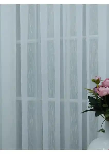 Caserta Home AR01809 Sade Armürlü Düz Tül Perde Modern ve Kullanışlı Tasarım