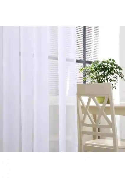 Caserta Home Vual Lüx Pilesiz Düz Tül Perde Modern ve Sağlıklı Dekorasyon Çözümü